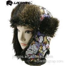 Cappello da trapper con cappello invernale in pelliccia finta personalizzato da donna